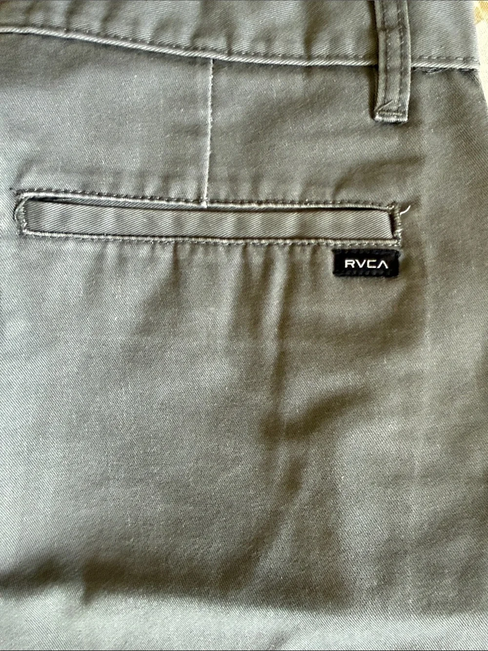 RVCA Men's Gray Flat Front Chino Shorts